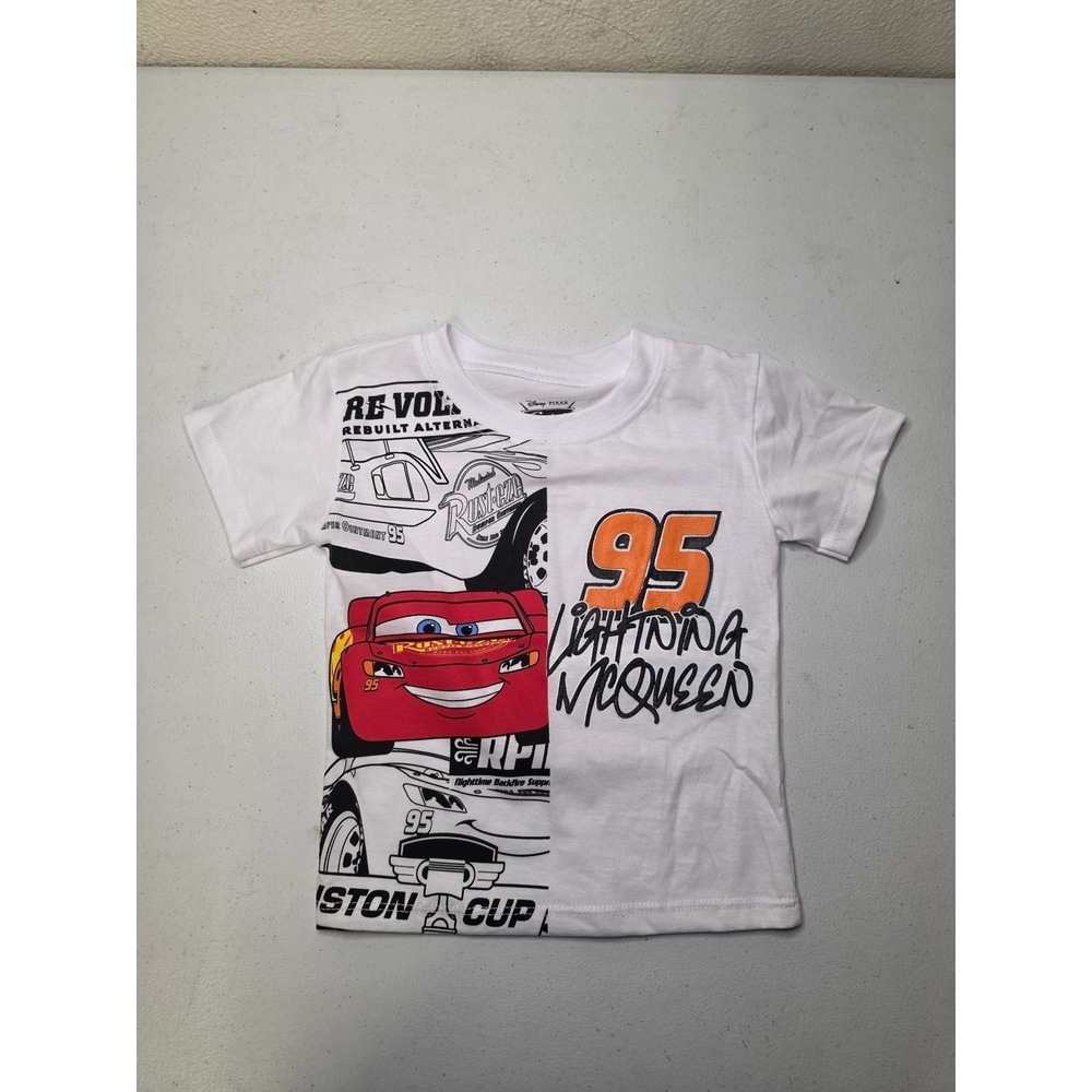 Disney Pixar Cars Lightning McQueen White Graphic T-Shirt Boys 2T